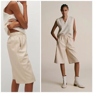 Mango Faux Leather Bermuda Shorts